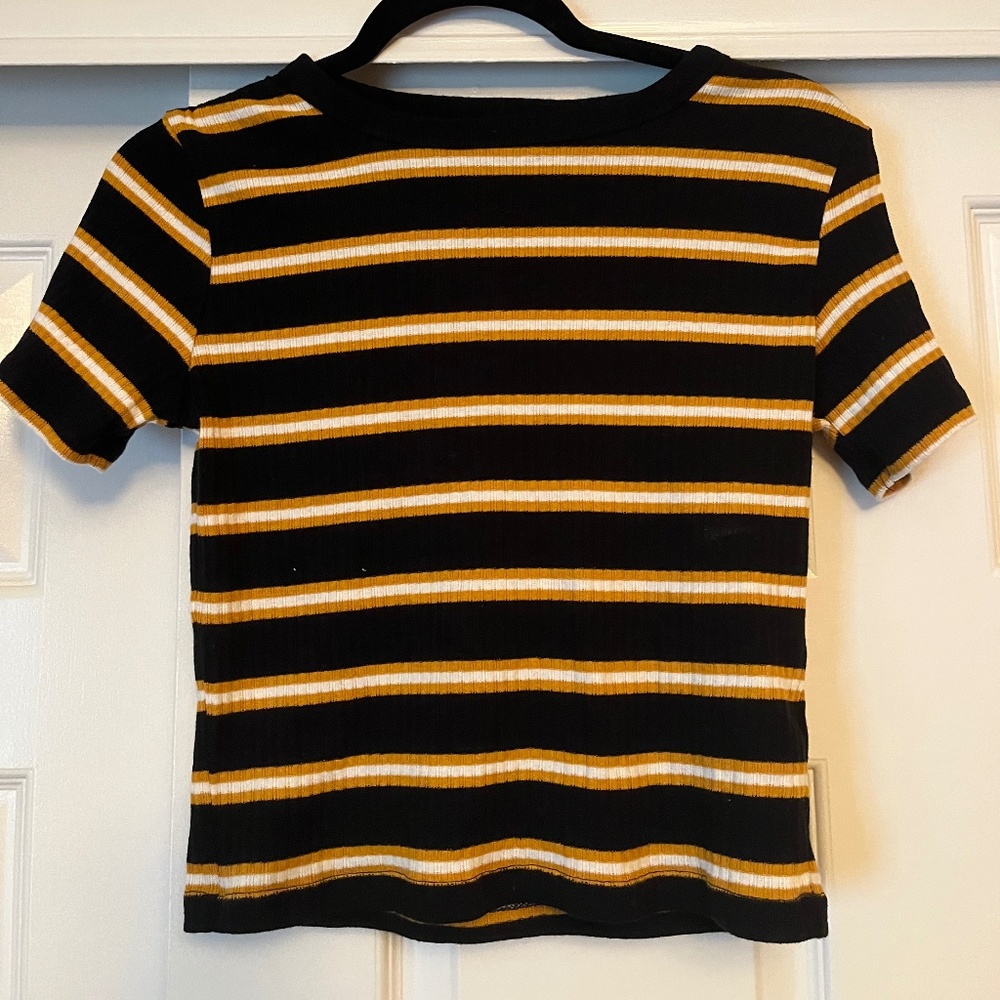Stripped Fitted Crop Top